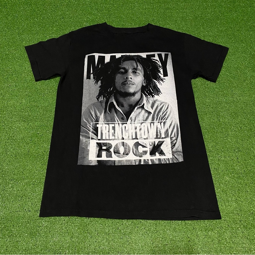 Bob Marley Trenchtown Rock T-Shirt Men's Small Black White Graphic Reggae
